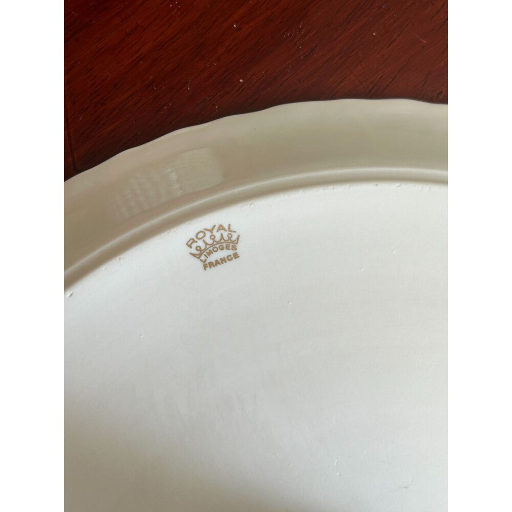 Vintage Limoges France Porcelain Gold Rose Cake Stand/Pedestal Plate - Picture 5 of 6